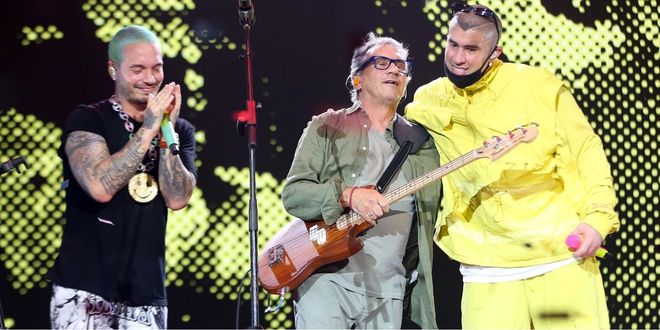 Bad Bunny y J Balvin junto a Marciano Cantero