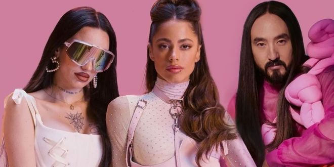 TINI, La Joaqui y Steve Aoki